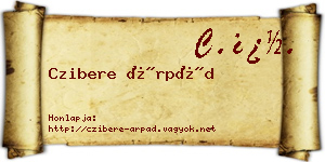 Czibere Árpád névjegykártya